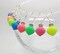 Miniature Ornaments in Bright Neon Colors, 8 pc Mix with Hangers, for Tiny Christmas Trees, Adorabilities